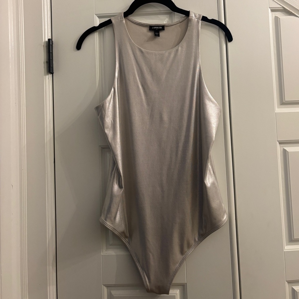 Express Metallic Silver Women’s Bodysuit